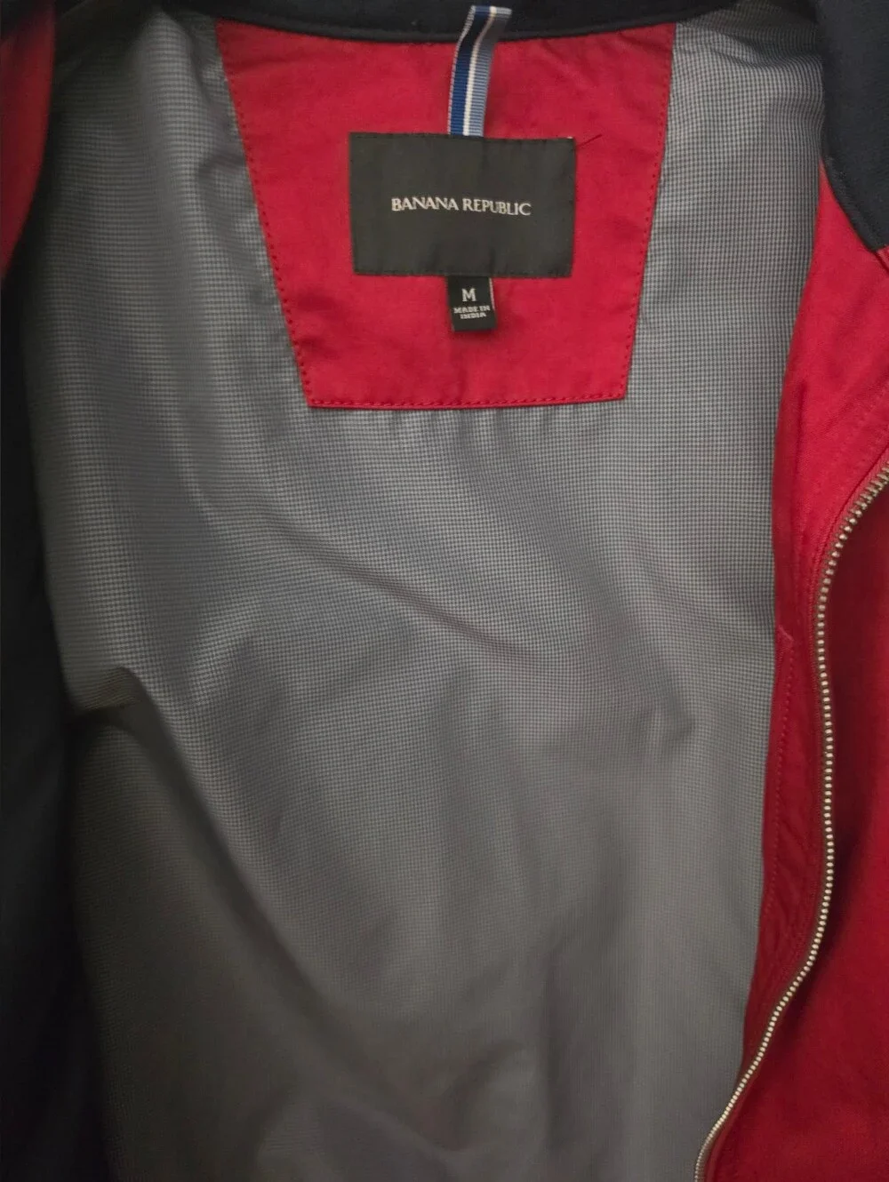 Vintage Banana Republic Men's Red Bomber Jacket